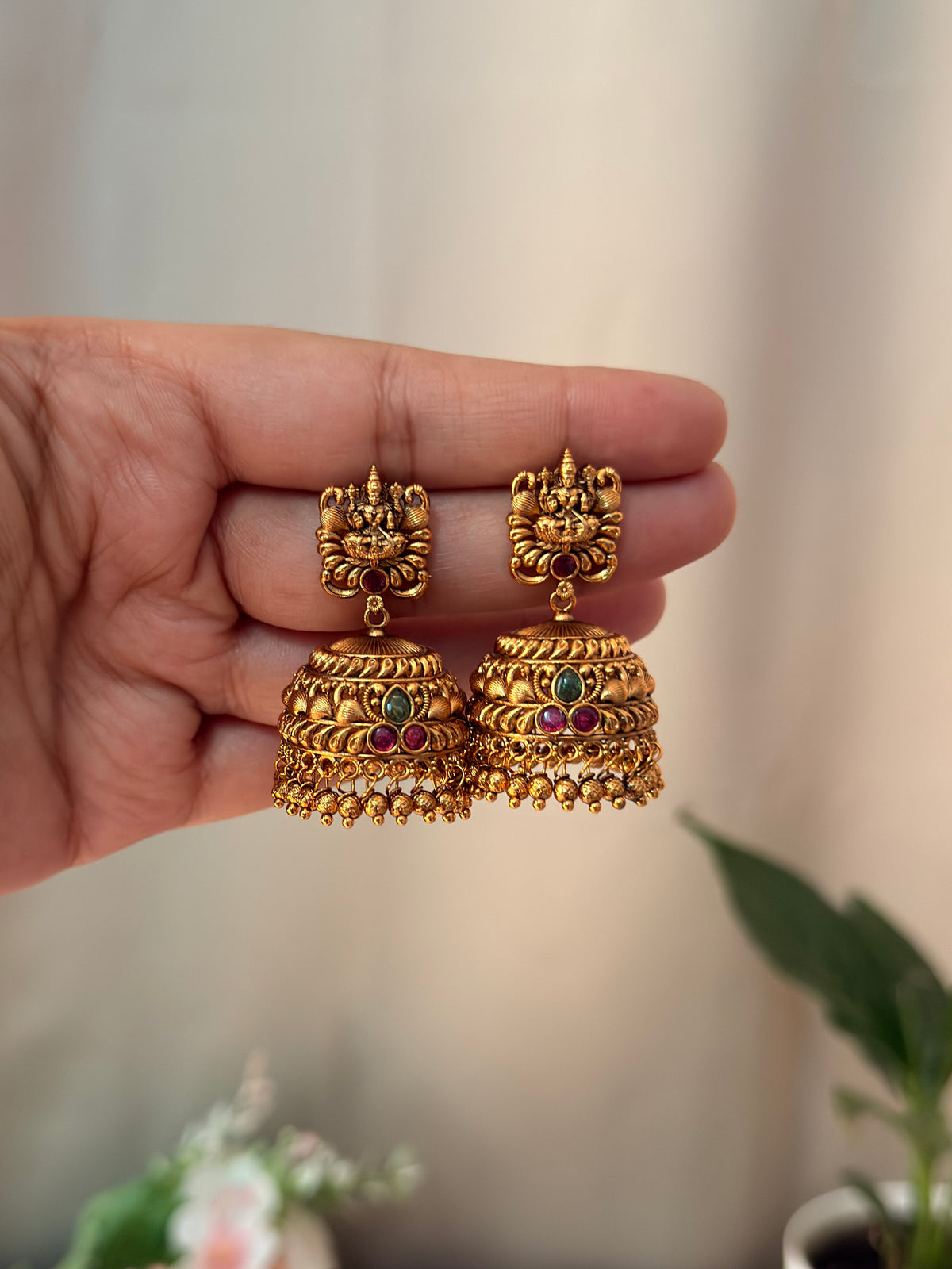 Lakshmi Devi Peacock Jhumka EAR43