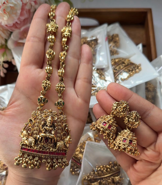 Beautiful Lakshmi Red stone Short Chain SC12