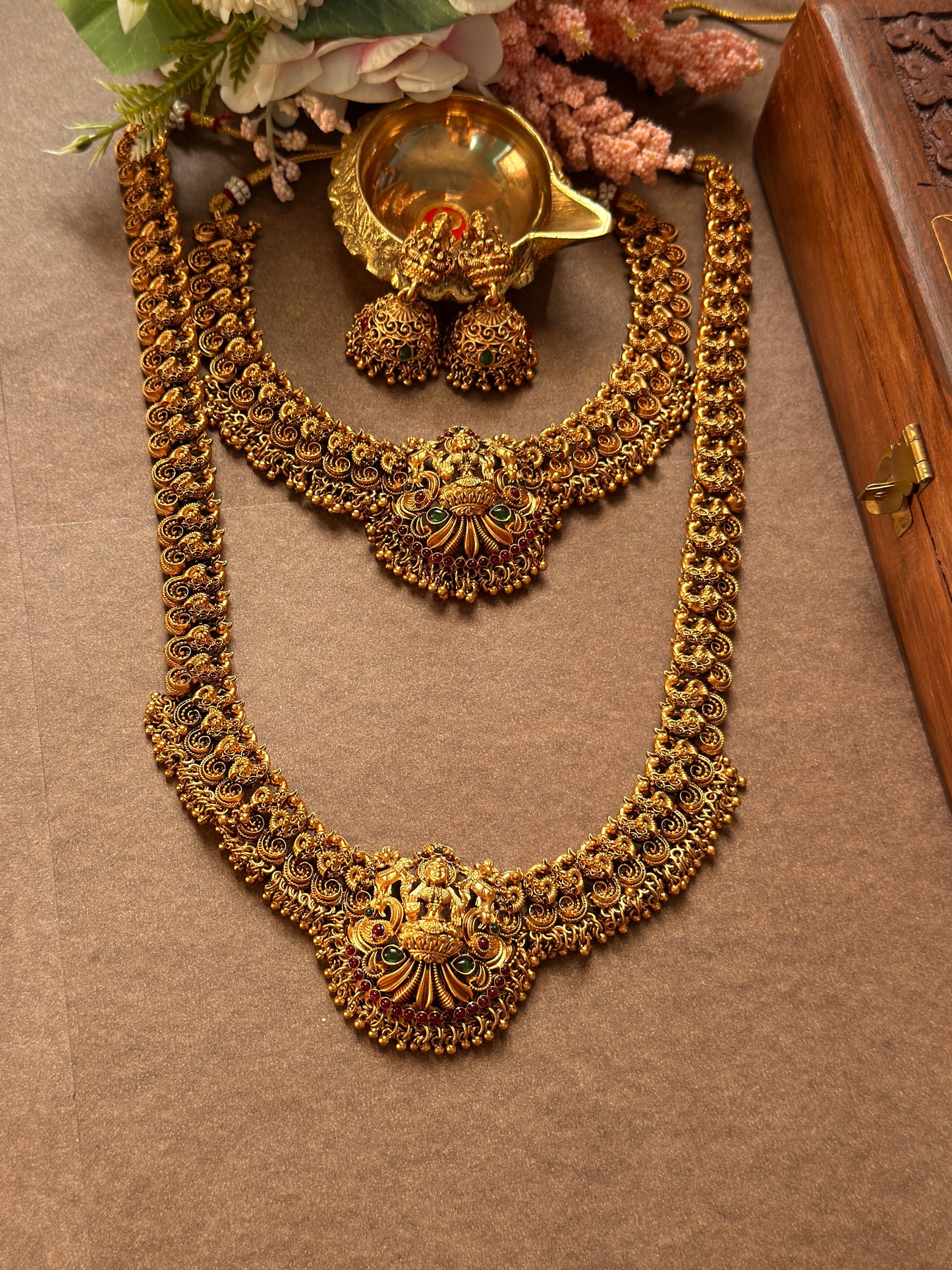 Bridal Set Lakshmi & peacock Gold Beads BS02