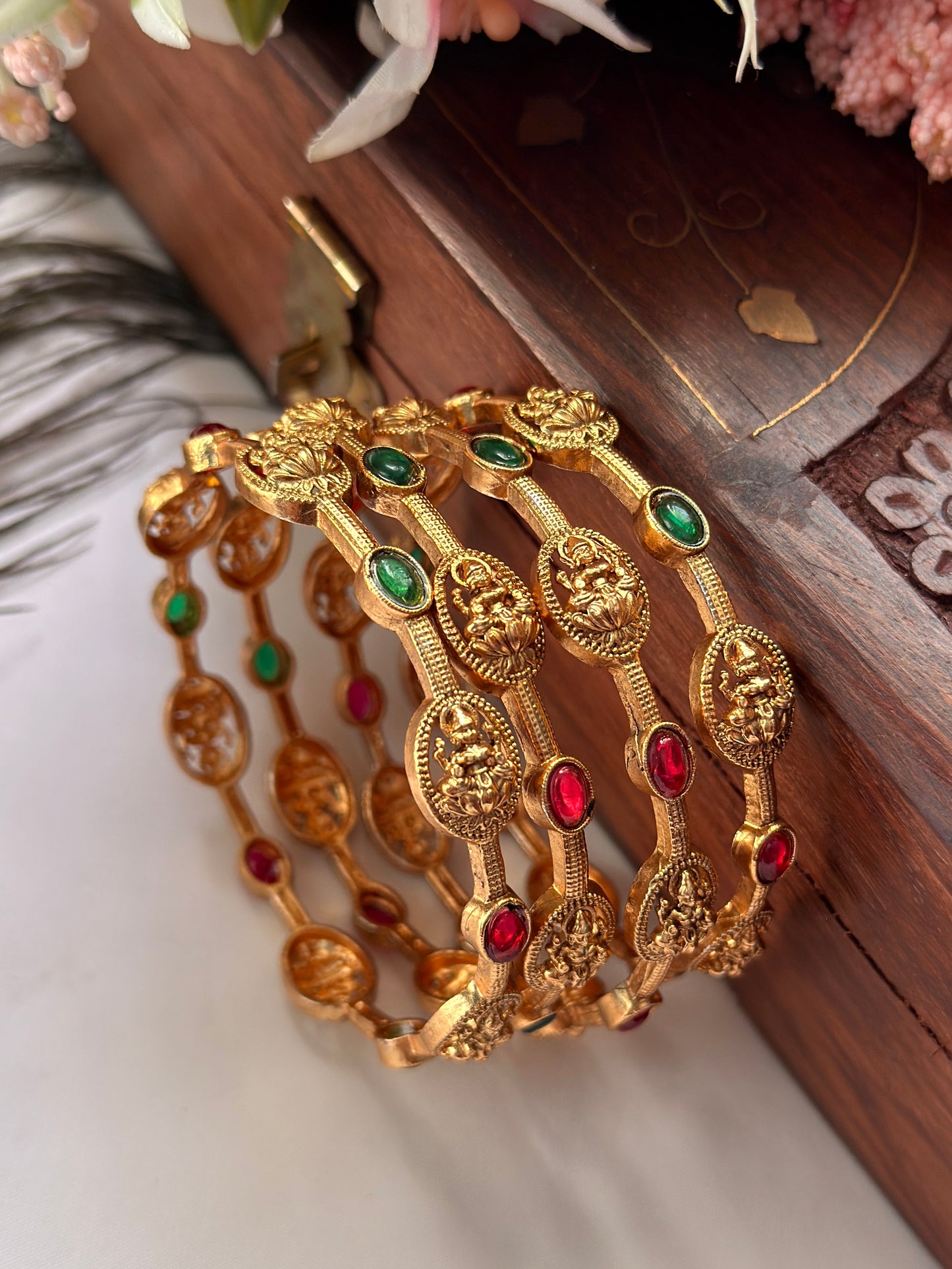 Multi Stone Lakshmi Devi Bangles B13