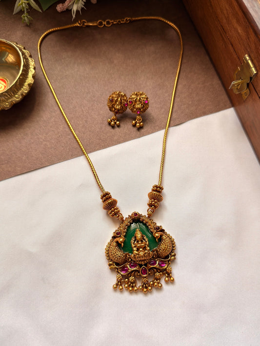 Lakshmi Pendent with Green Background SC10