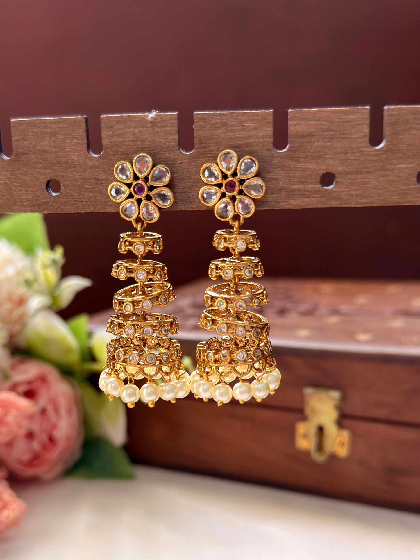 Trending Flower Spiral Jhumka EAR09