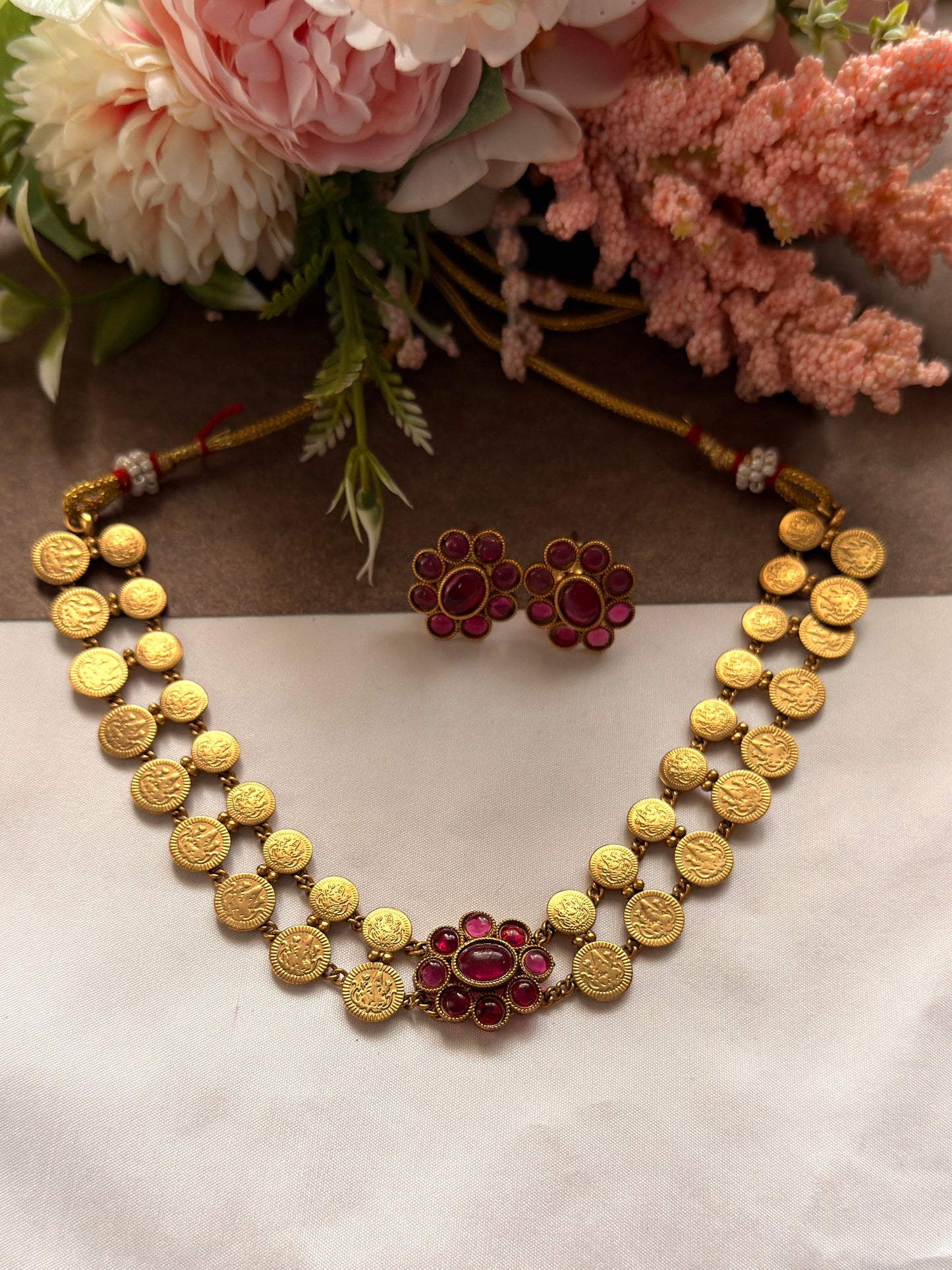 Floral Double Layer Coin NE02
