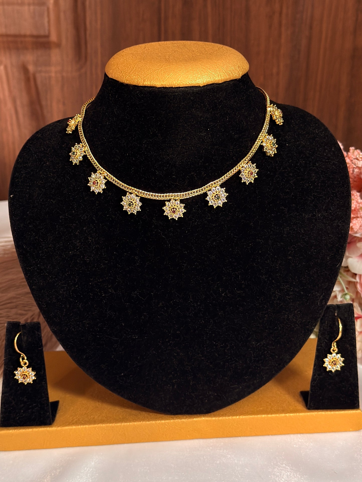 AD necklace MULTI stone pendants DIA41