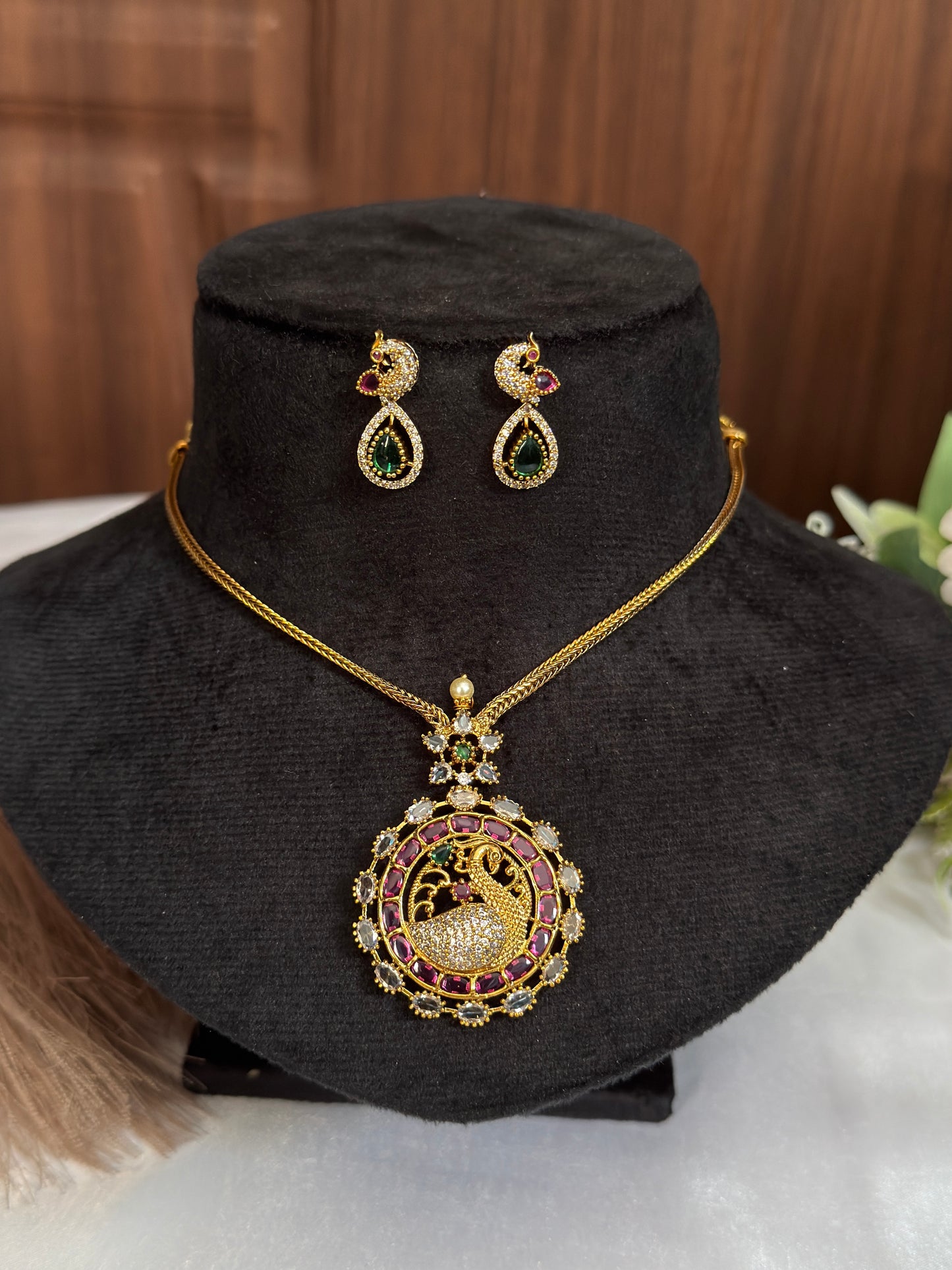 Ruby Peacock Necklace NE96