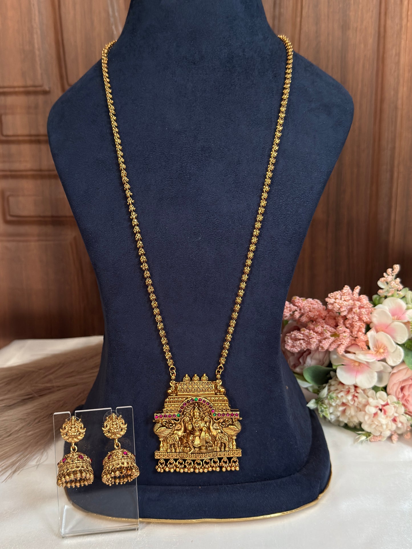 Lakshmi With Elephant Long Chain