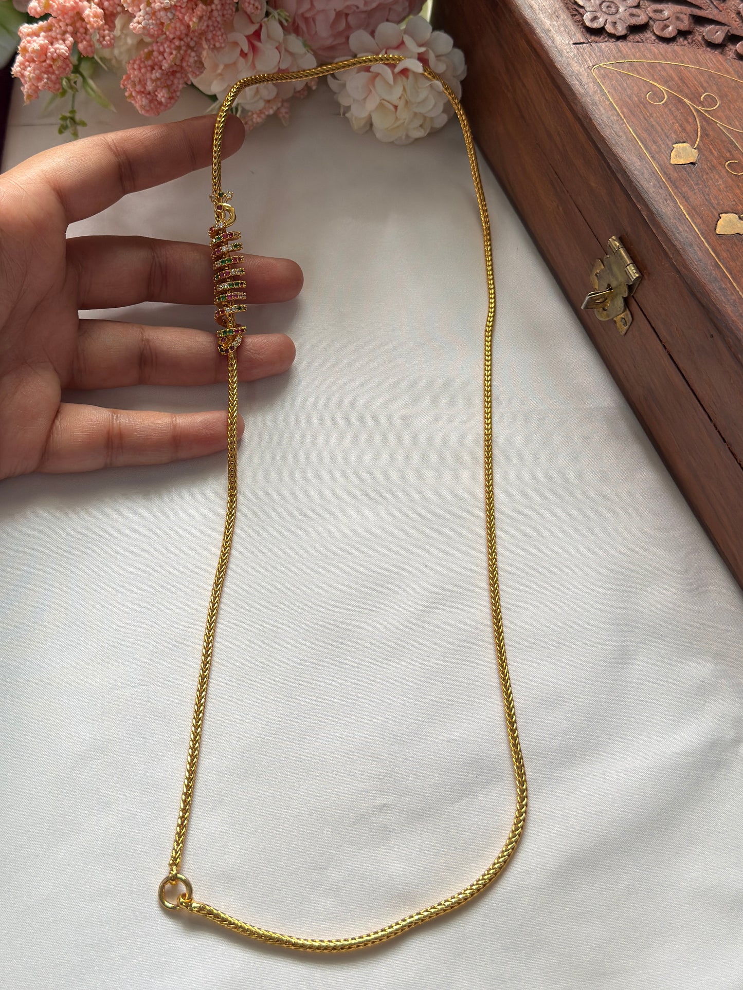 Spiral Peacock Mugappu Chain