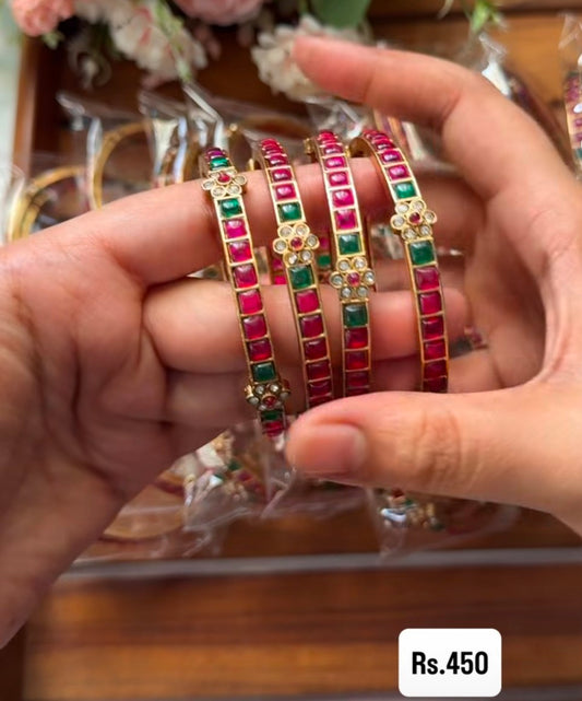Red stone combo 4 bangles B66