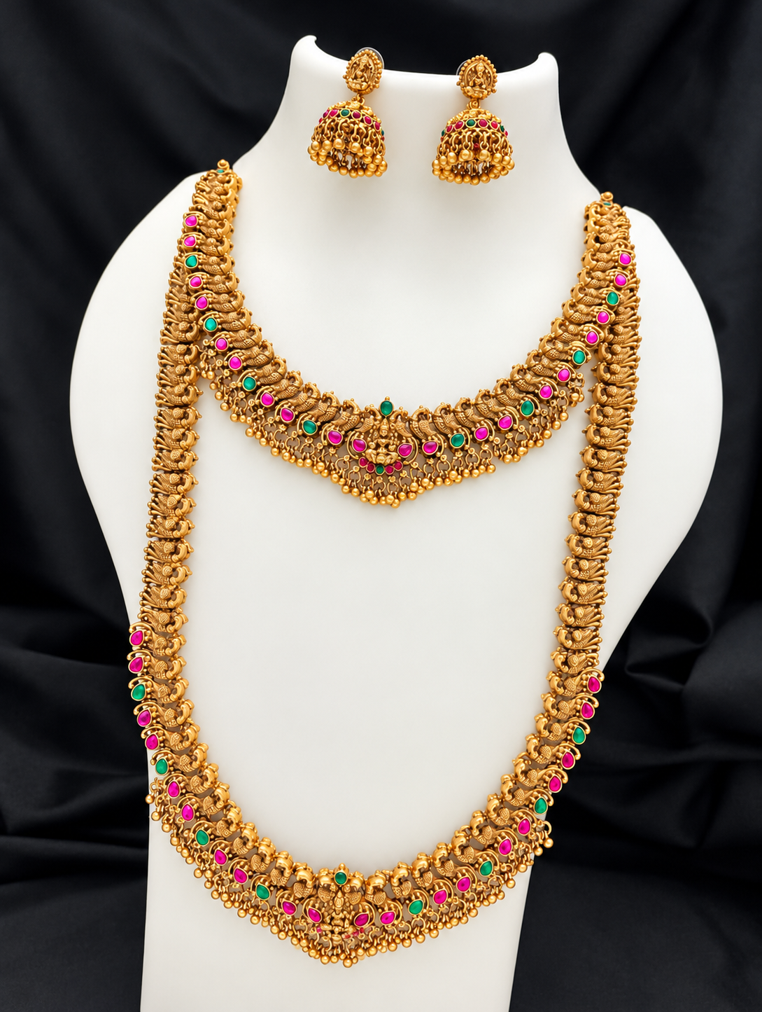 Multi Colour Lakshmi Bridal set with Jumkha BS10