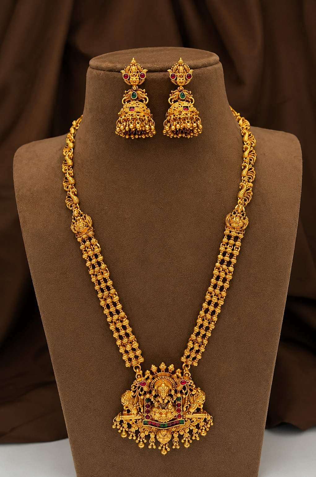 Lakshmi Temple Long Necklace Set L77