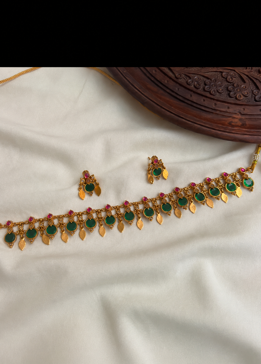 Green Palakka with Elakathali Choker CHO25