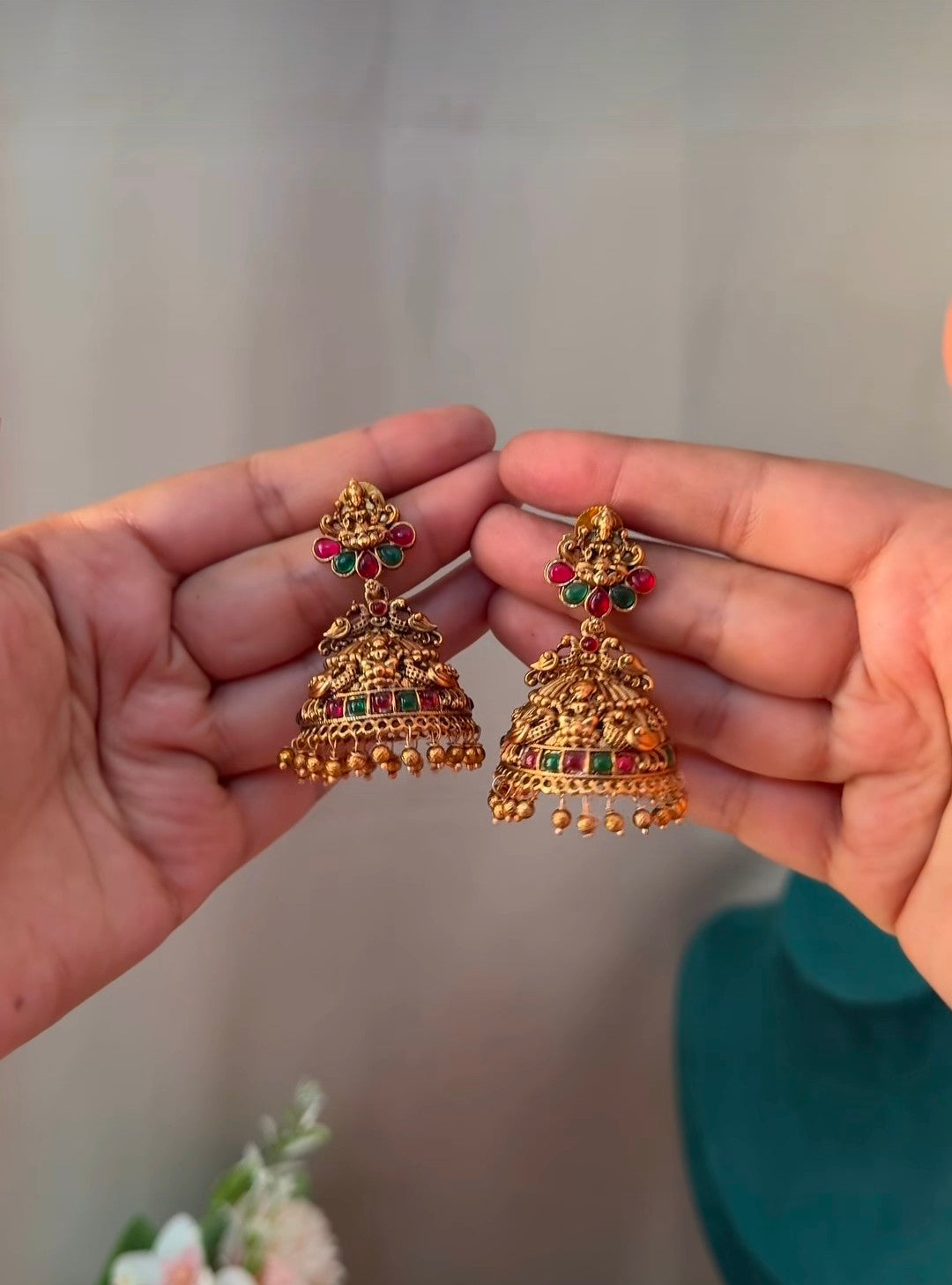 Lakshmi Multi Stone Bridal Jhumka EAR66