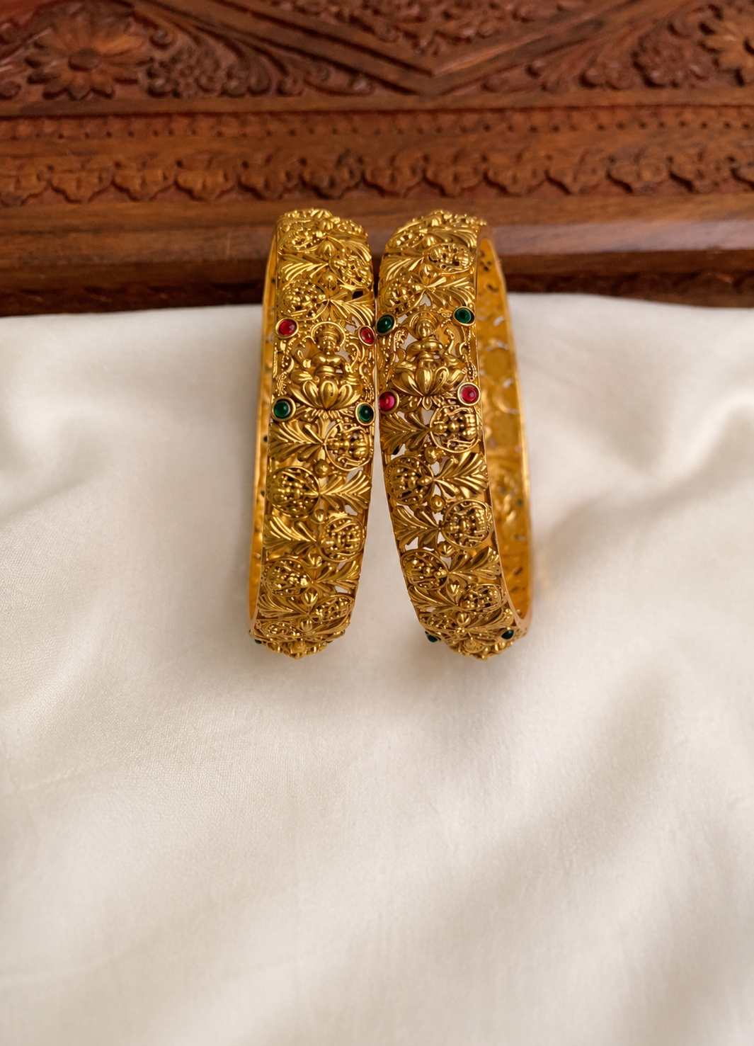 Lakshmi Temple Gold Replica Bangles B68