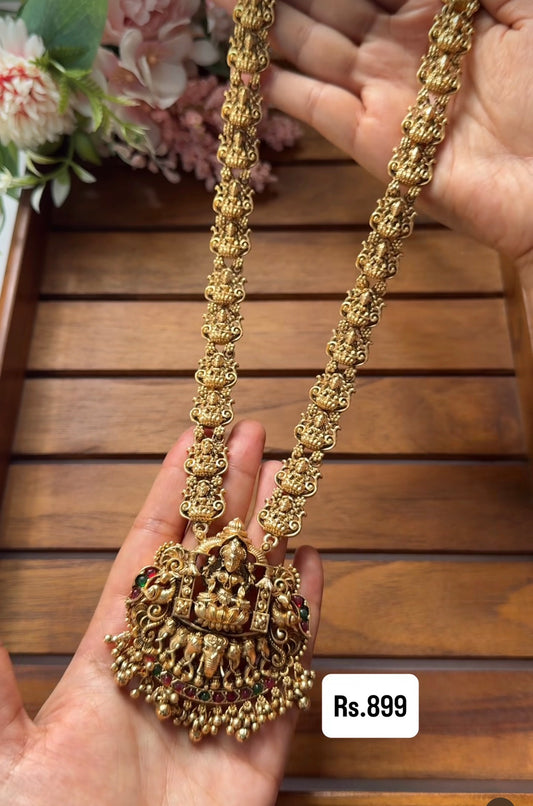 Lakshmi long haram Gold beads L91