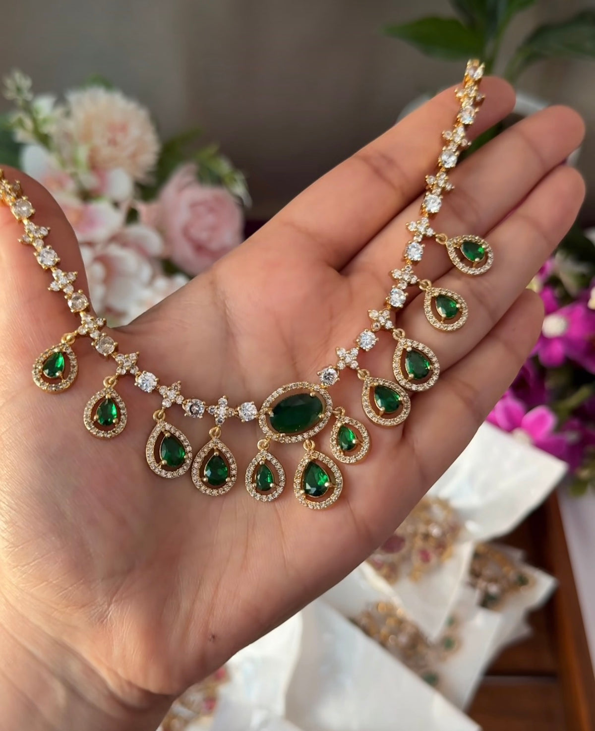 Premium Diamond Drops Necklace DIA84