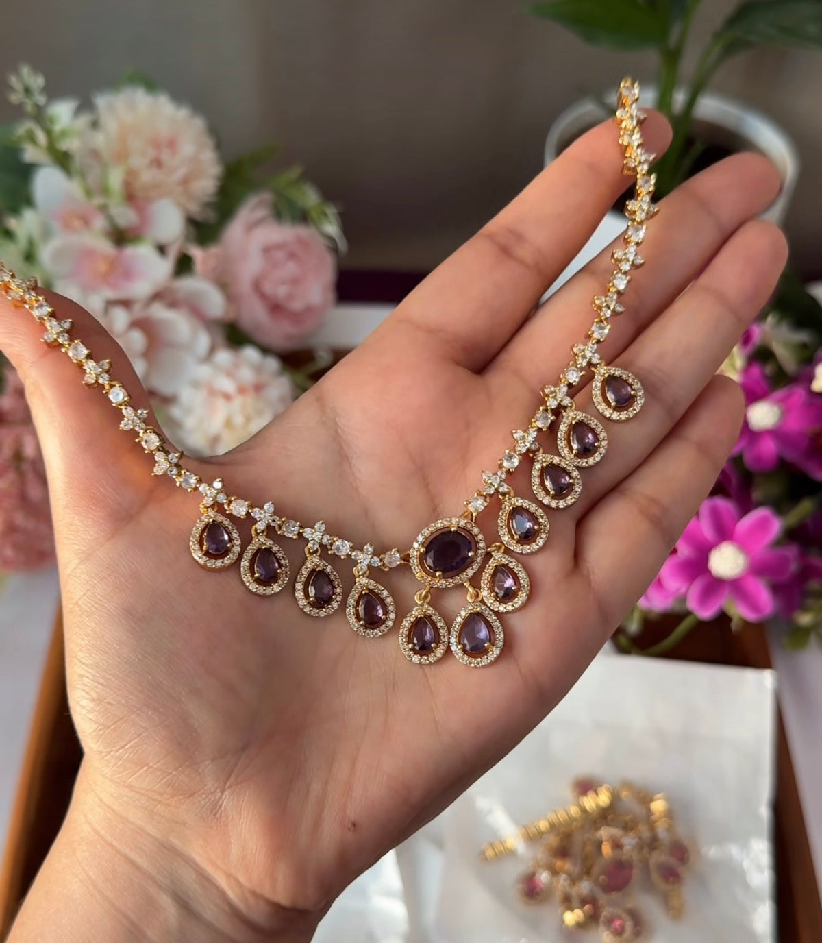Premium Diamond Drops Necklace DIA84