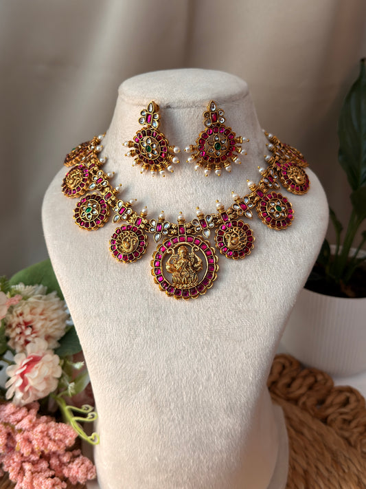 Lakshmi Ruby pearl Necklace NE155