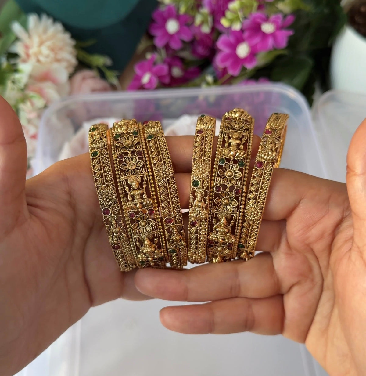 Lakshmi Floral Combo Bangles B85