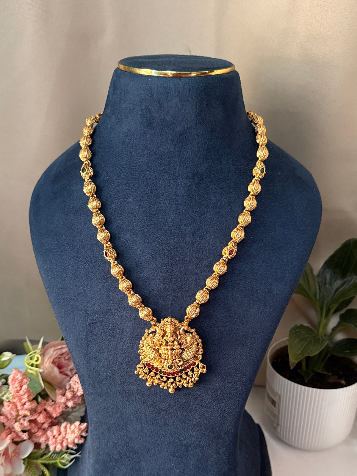 Lakshmi Peacock Multi Long Haram L94
