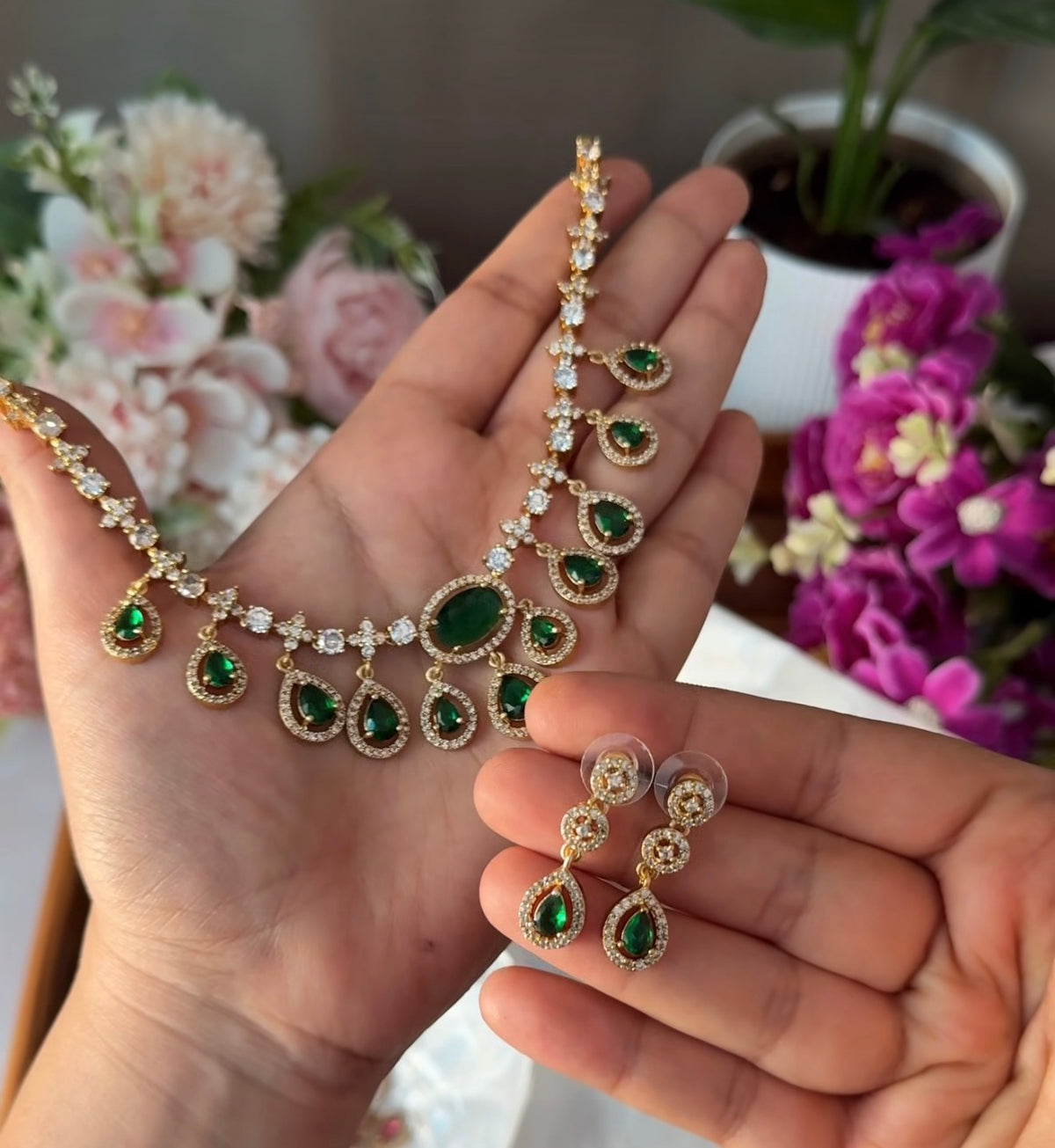 Premium Diamond Drops Necklace DIA84