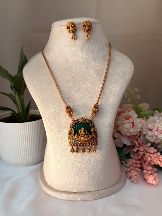 Lakshmi Pendent with Green Background SC10