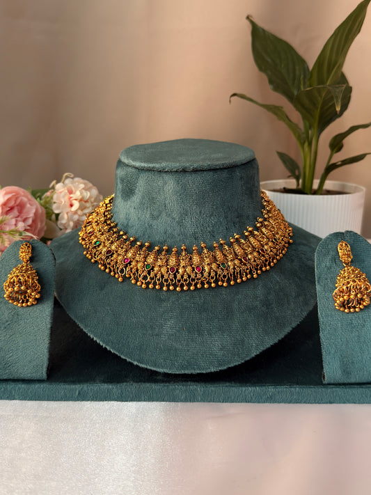 Lakshmi Devi Multi Stone Necklace NE160