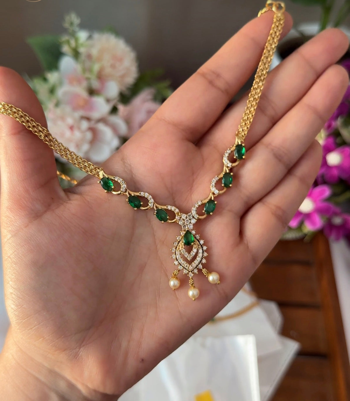 Simple Mango Stone Pearl Necklace DIA85