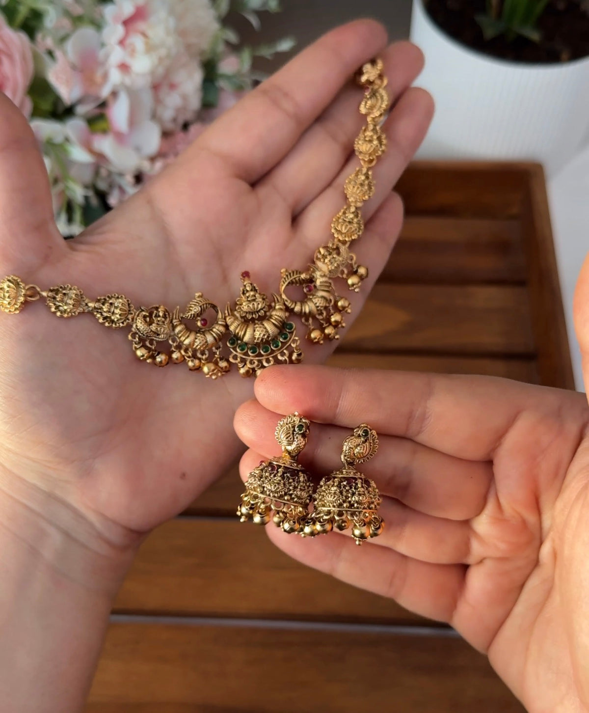 Lakshmi Devi Half Moon Necklace NE167