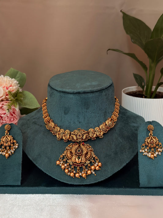 Peacock Floral Necklace NE158