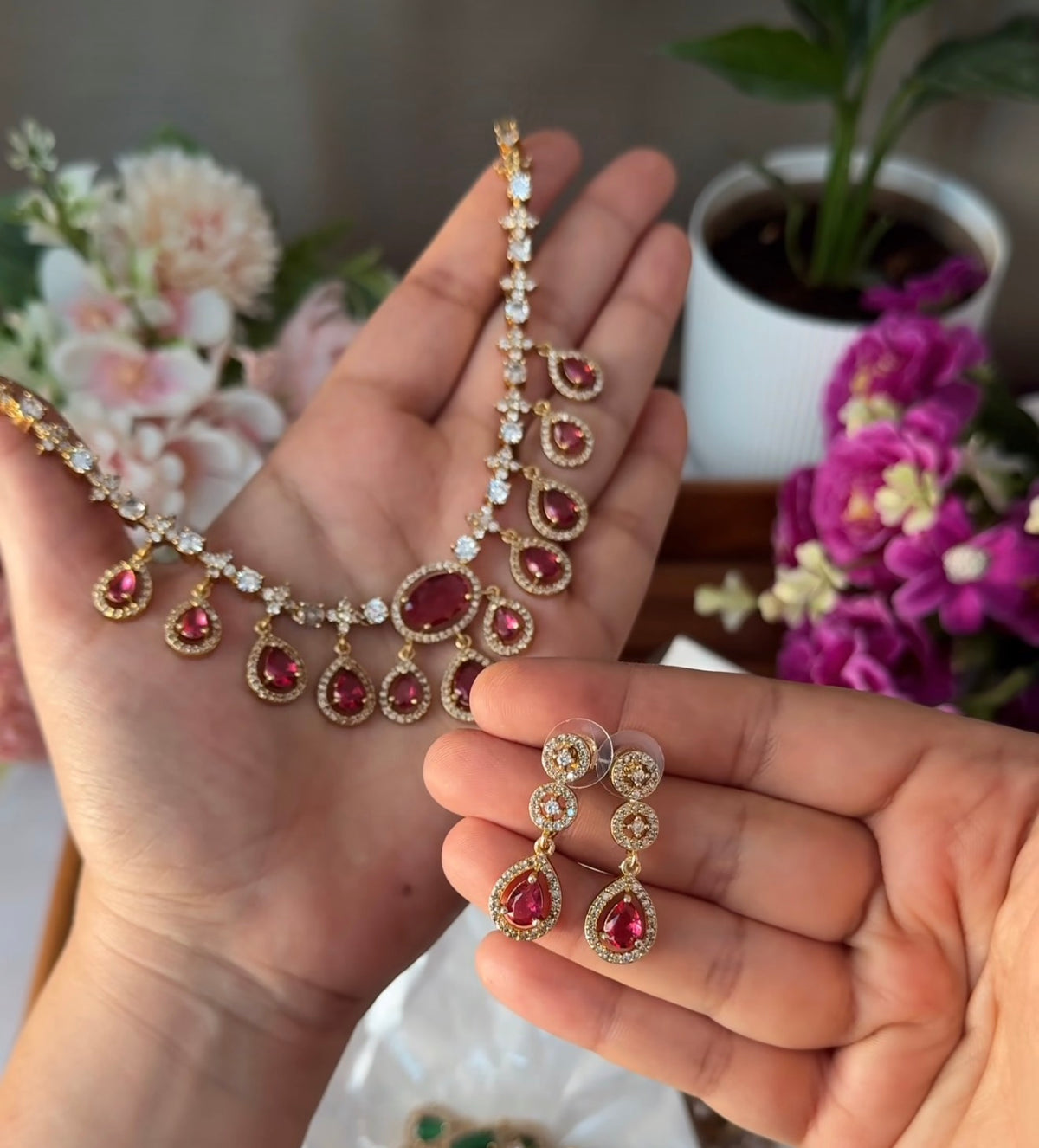 Premium Diamond Drops Necklace DIA84