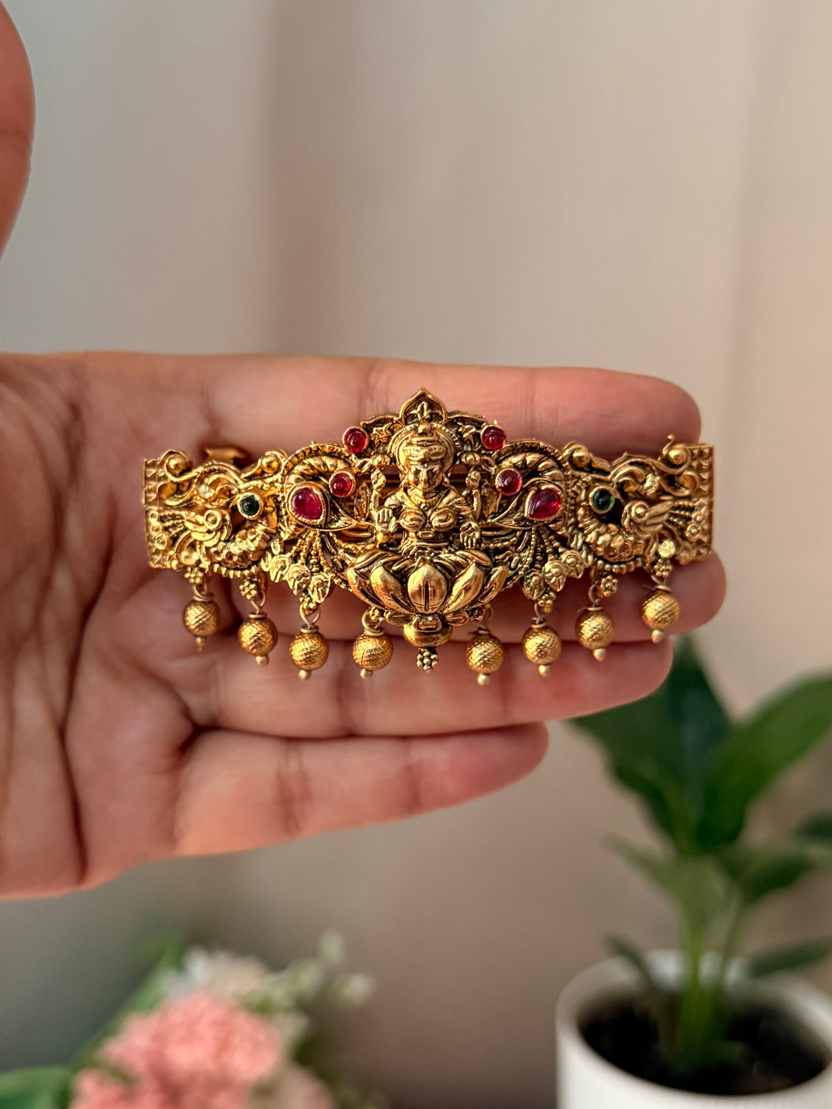 Lakshmi Devi Peacock Hair Clip HC01