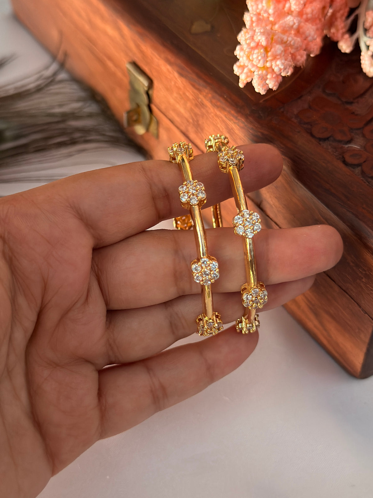Kids Floral Diamond Bangles B94