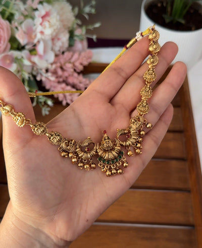 Lakshmi Devi Half Moon Necklace NE167