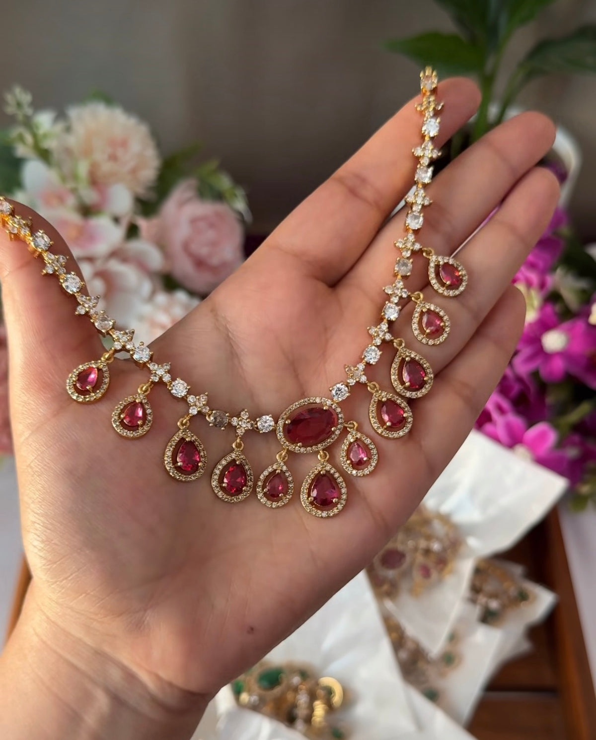 Premium Diamond Drops Necklace DIA84