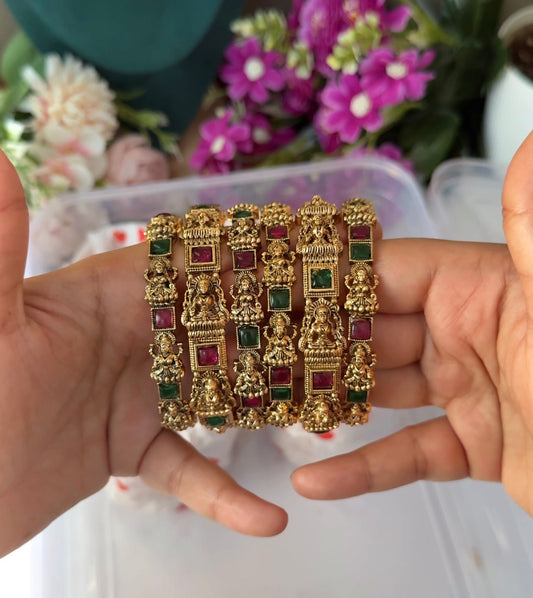 Multi Stone lakshmi Combo Bangles B83