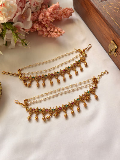 Multi Stone with Gold Beads two Layer Pearl Maatal MA07
