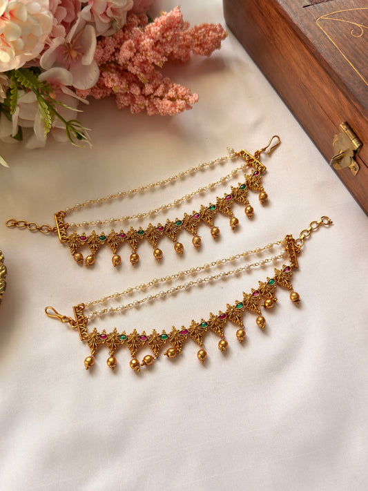 Multi Stone with Gold Beads two Layer Pearl Maatal MA07