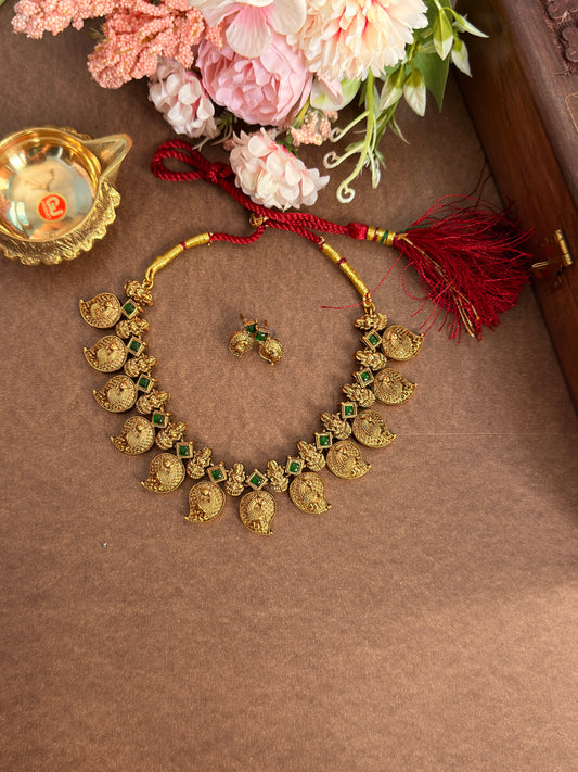 Mango Design Green Stone Necklace NE35