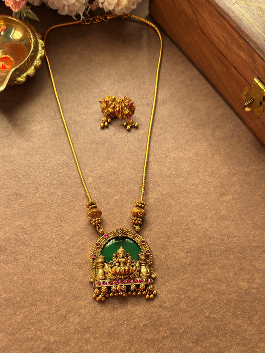 Lakshmi Pendent with Green Background SC10