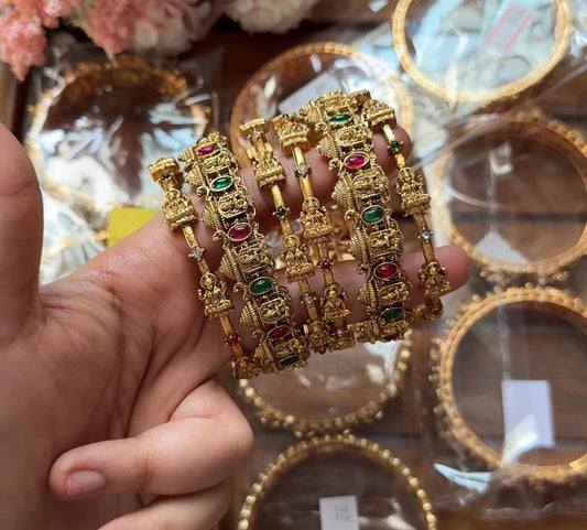 combo bangles small outer bangles with multi stone middle bangle B02