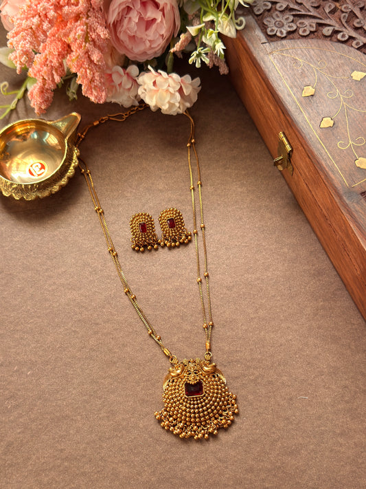Double Chain with Gold beads SC04