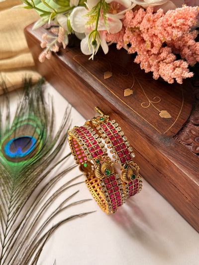 Ruby Peacock Bangles B42