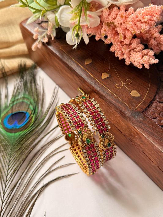 Ruby Peacock Bangles B42