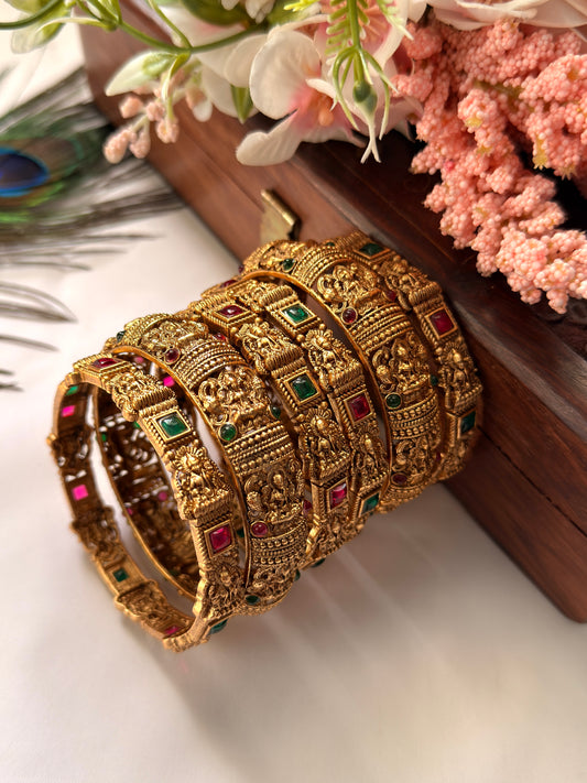 lakshmi combo bangles with outer multi stone B01