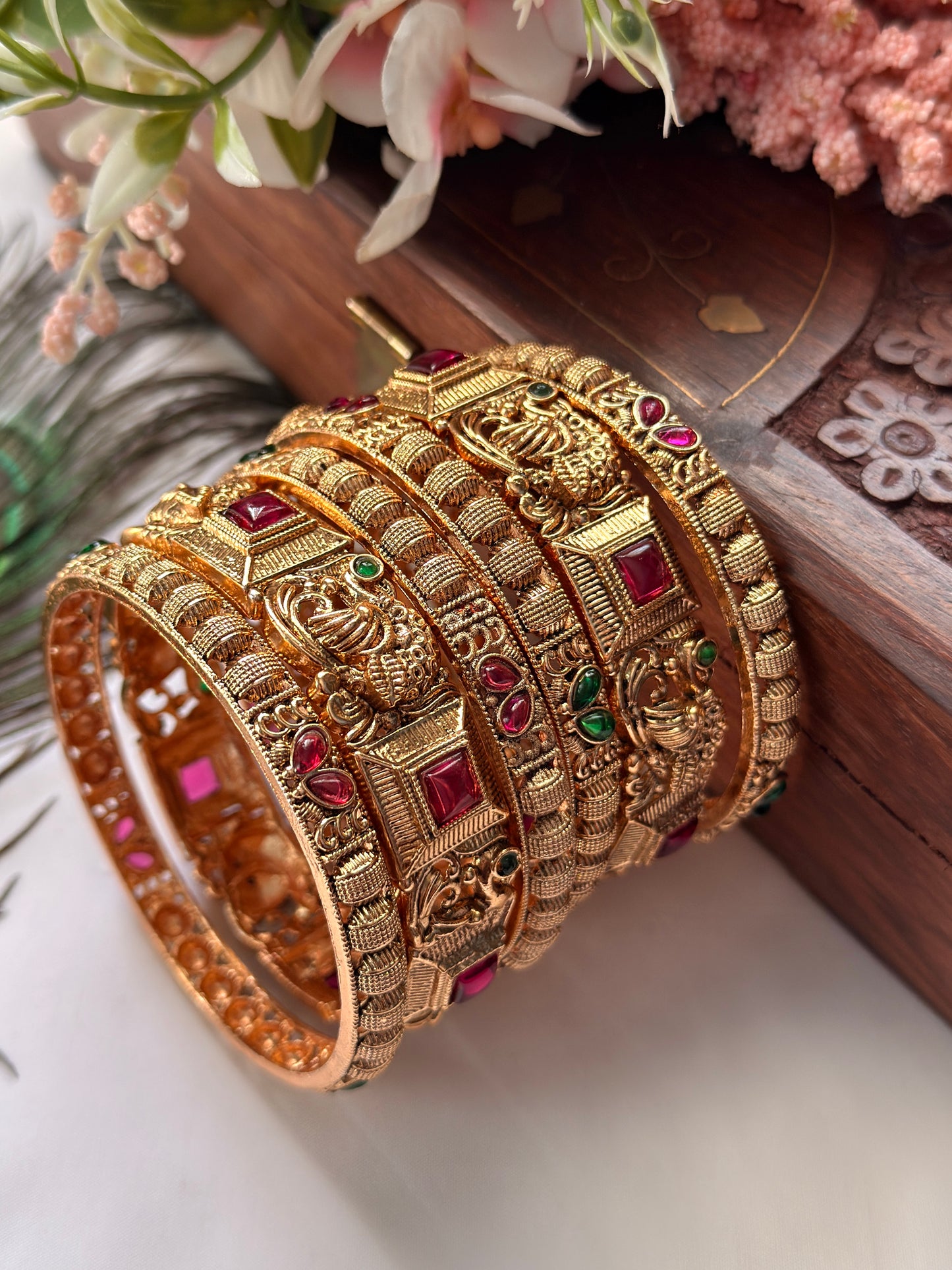 Peacock Combo Bangles B08