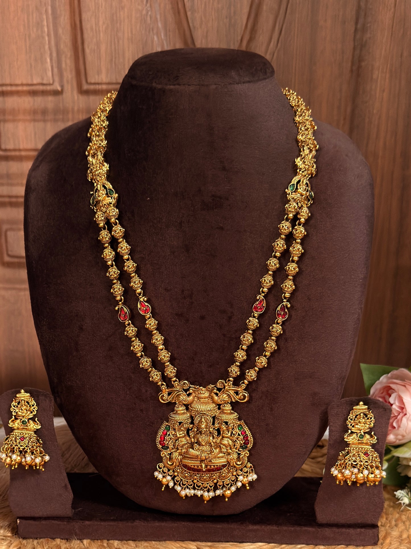 Double Layer Lakshmi Long Haaram L18