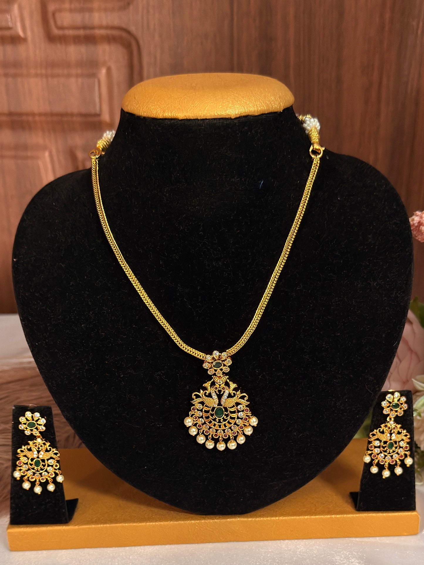 Green Peacock with Pearl