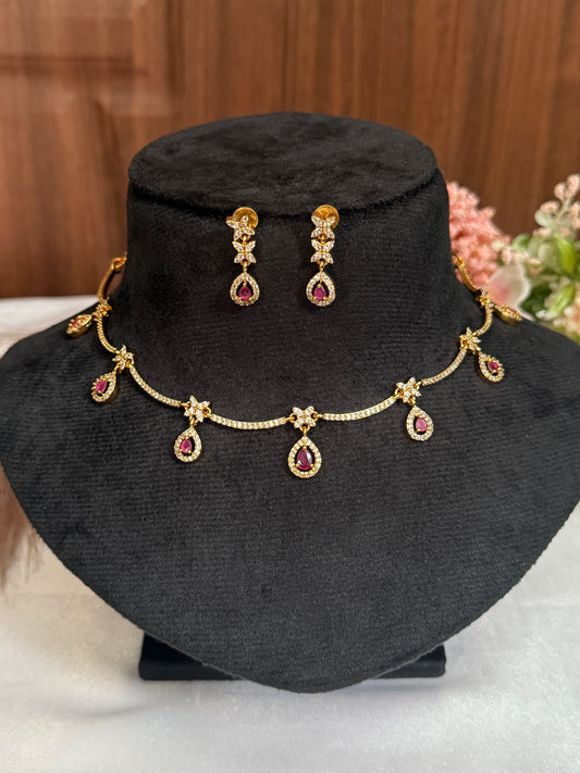 Stone hanging AD Necklace DIA25