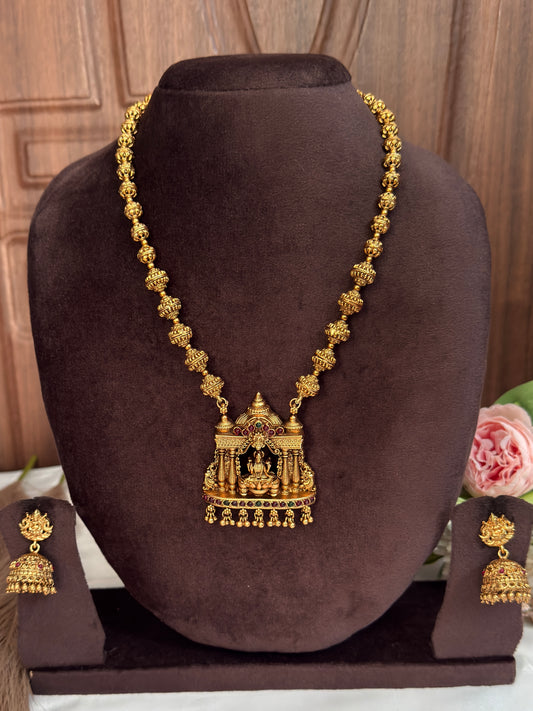 Pretty Double Pillar Lakshmi Pendent Mid Haram MID17