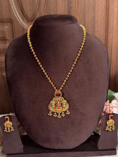 Lakshmi Devi Ball Chain Yellow & Pink SC38
